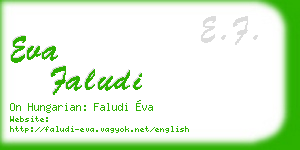 eva faludi business card